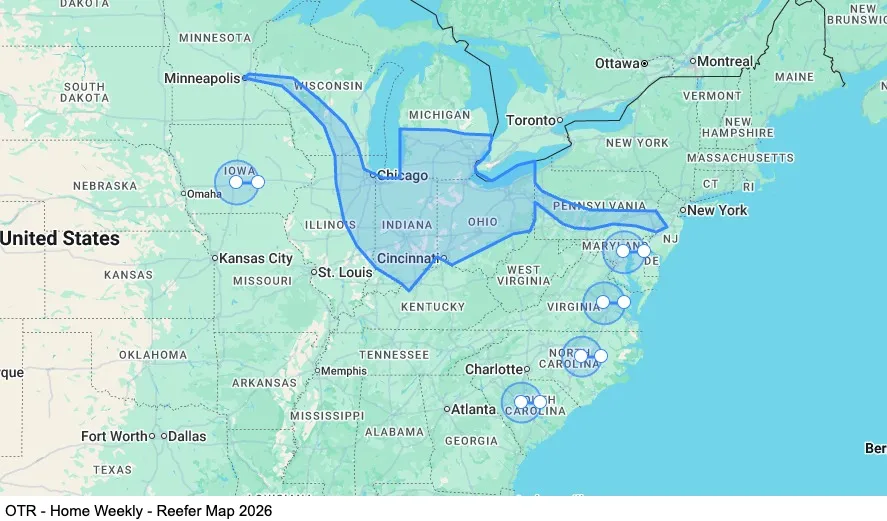 OTR - Home Weekly - Reefer map
