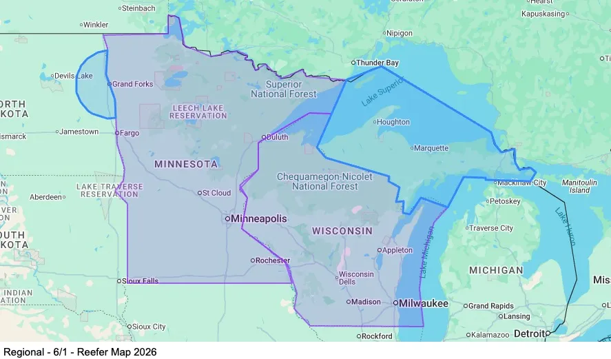 Regional - 6/1 - Reefer map