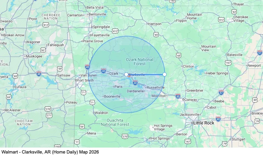 Dedicated - Home Daily - Slip Seat - Clarksville, AR map