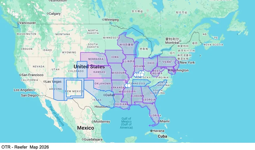 OTR - 24 Days Out - Reefer map