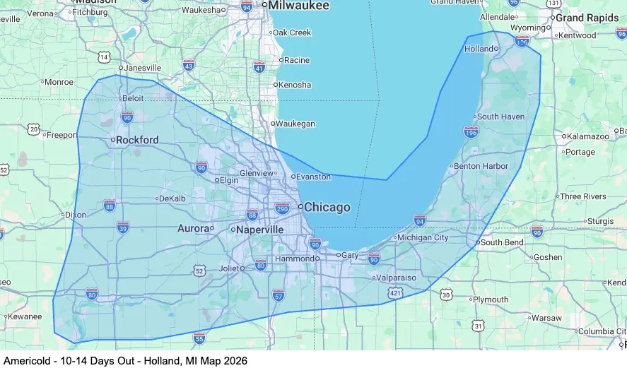Dedicated - 10-14 Days Out - Holland, MI map