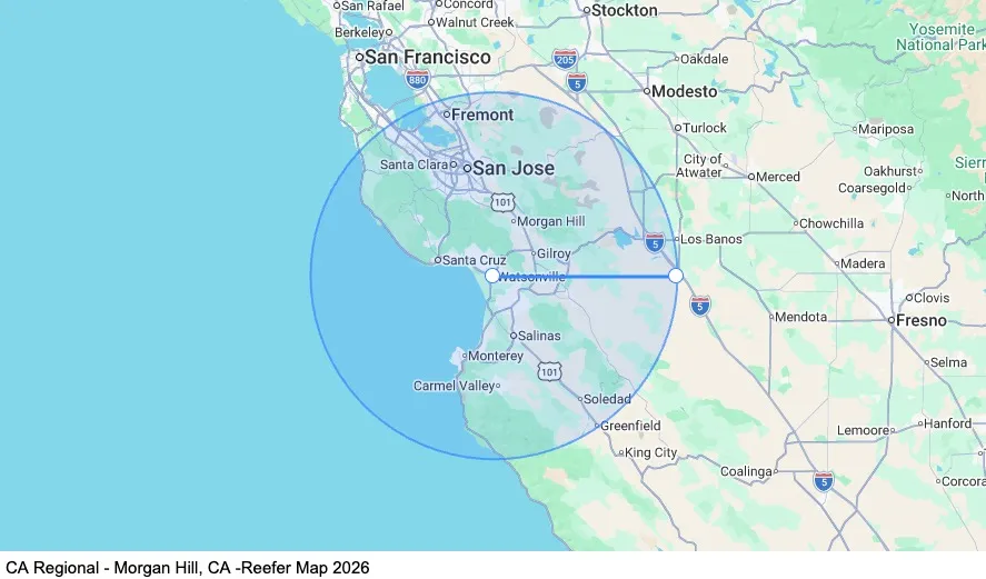 CA Regional - Reefer map