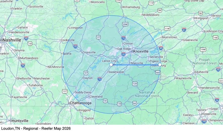 TN Regional - Reefer map
