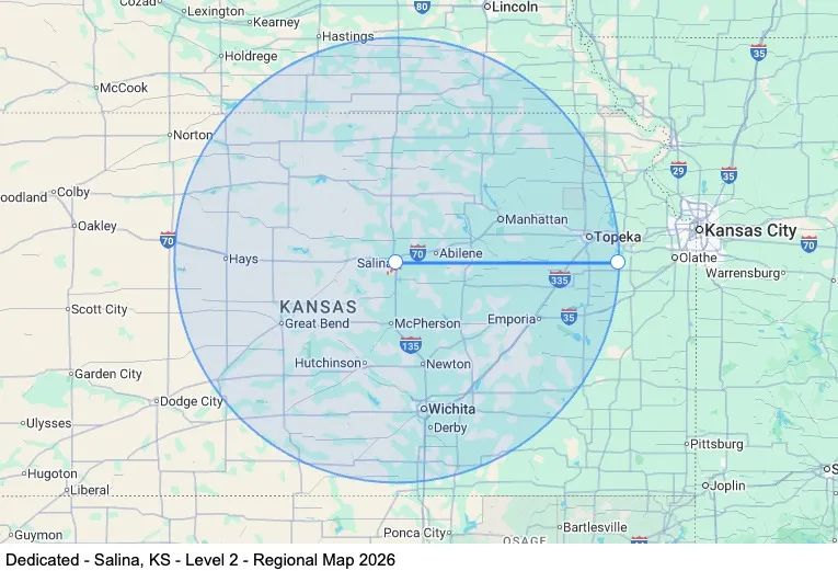 Dedicated - Salina, KS - Level 2 - Regional map