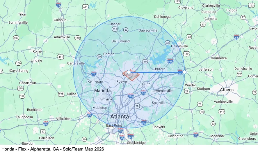 Dedicated - Flex - Alpharetta, GA - Solo/Team map