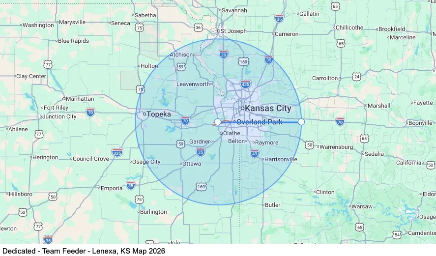 Dedicated - Team Feeder - Lenexa, KS map