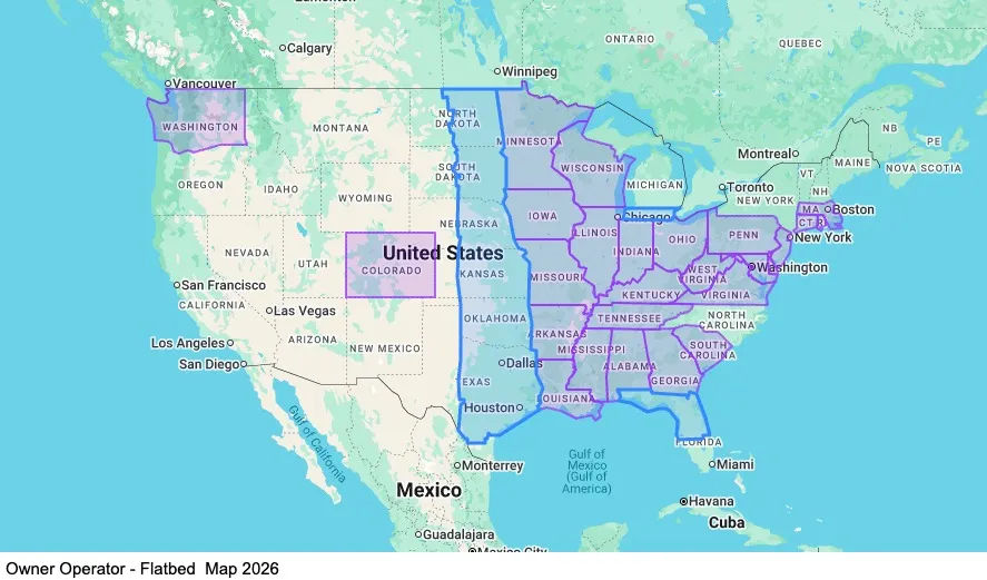 Owner Operator - Flatbed map