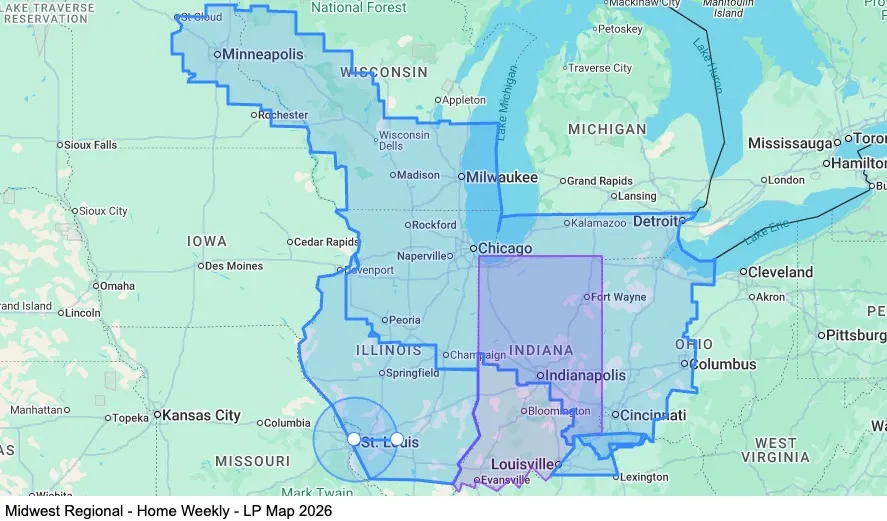Midwest Regional - Home Weekly - Lease Purchase map