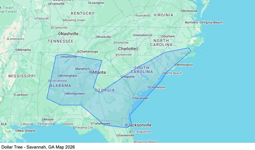 Dedicated - Home Weekly - Savannah, GA map