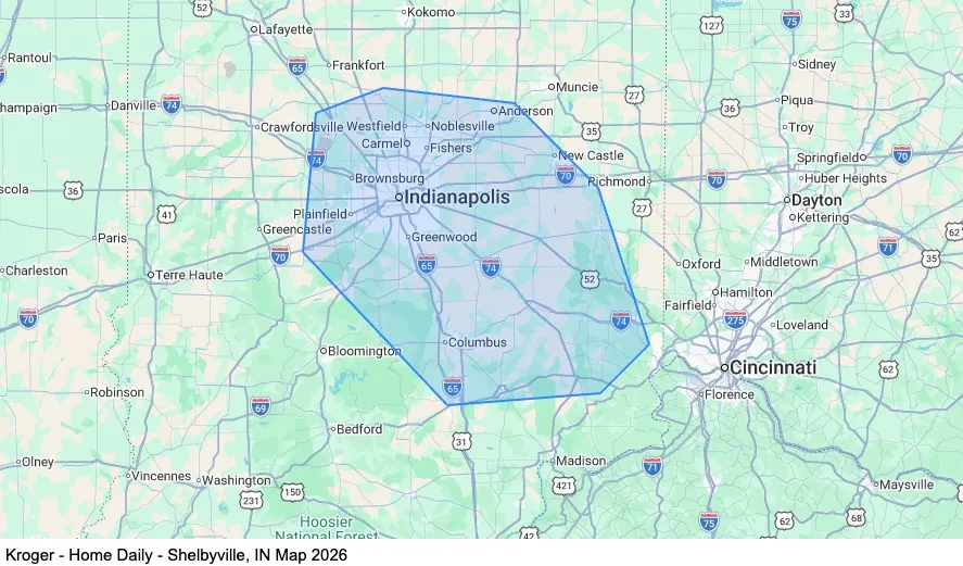 Dedicated - Home Daily -  Shelbyville, IN map