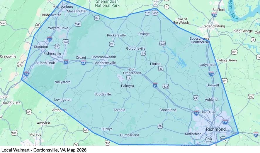Dedicated - Home Daily - Gordonsville, VA - Dry Van/Reefer map
