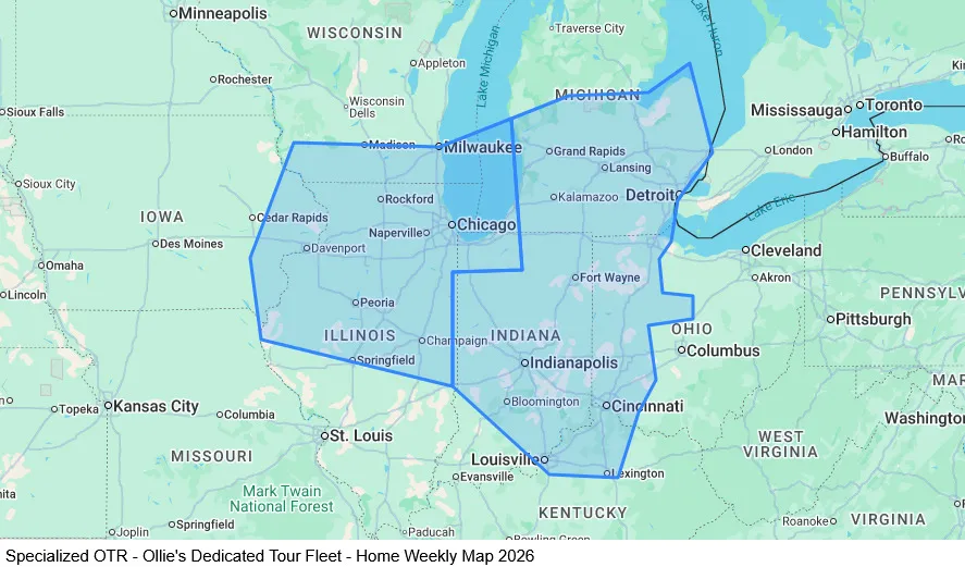 Specialized OTR - Dedicated Tour Fleet - Home Weekly map