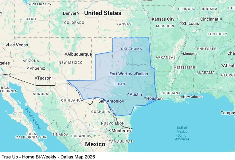True Up - Home Bi-Weekly - Dallas map