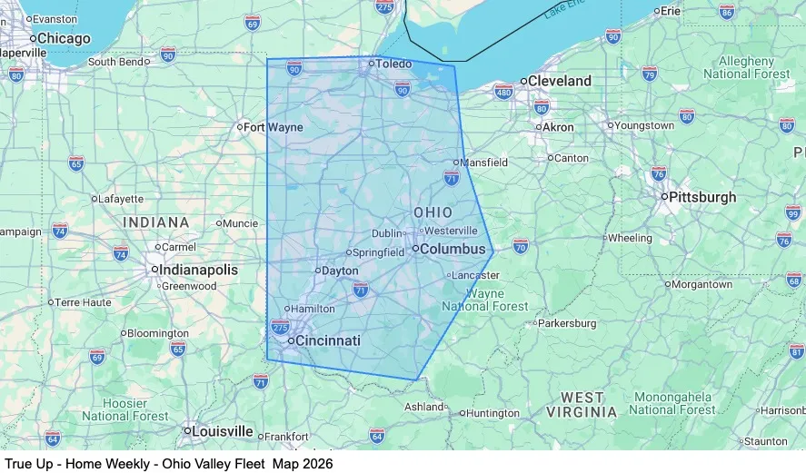 Specialized OTR - Dedicated - Ohio Valley Fleet - Home Weekly map
