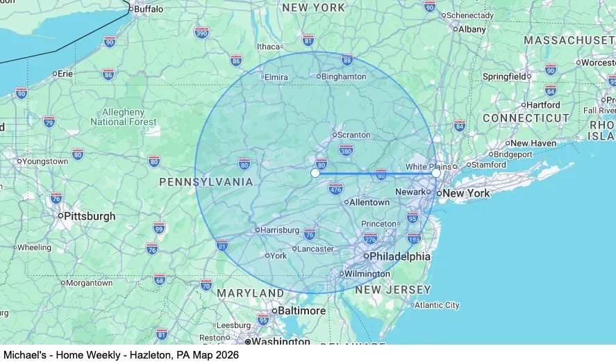 Dedicated - Home Weekly - Hazleton, PA map