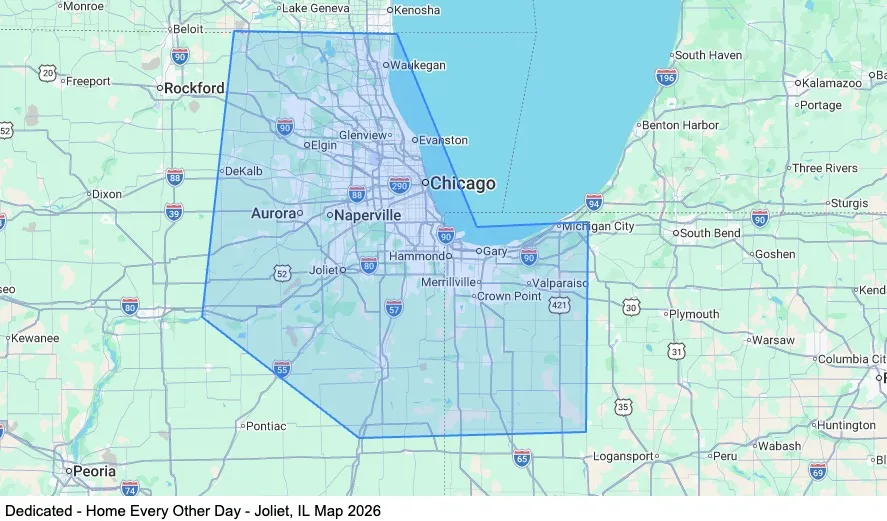 Dedicated - Home Every Other Day - Joliet, IL map