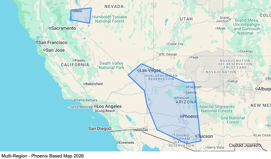 Multi-Region - Phoenix Based map