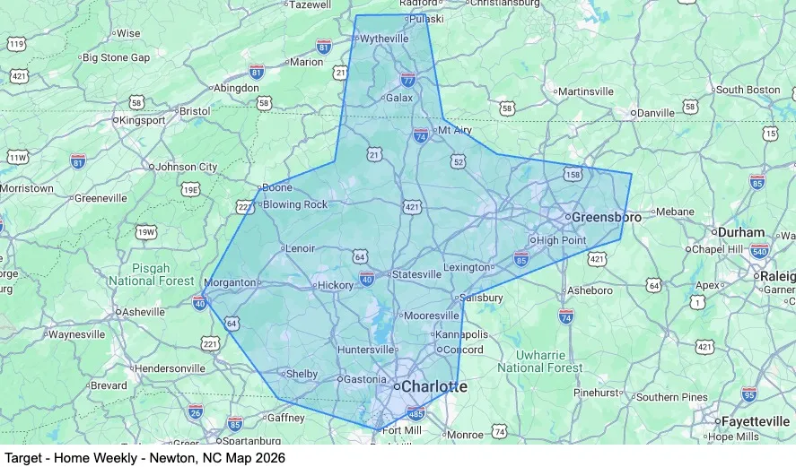 Dedicated - Home Weekly - Newton, NC map