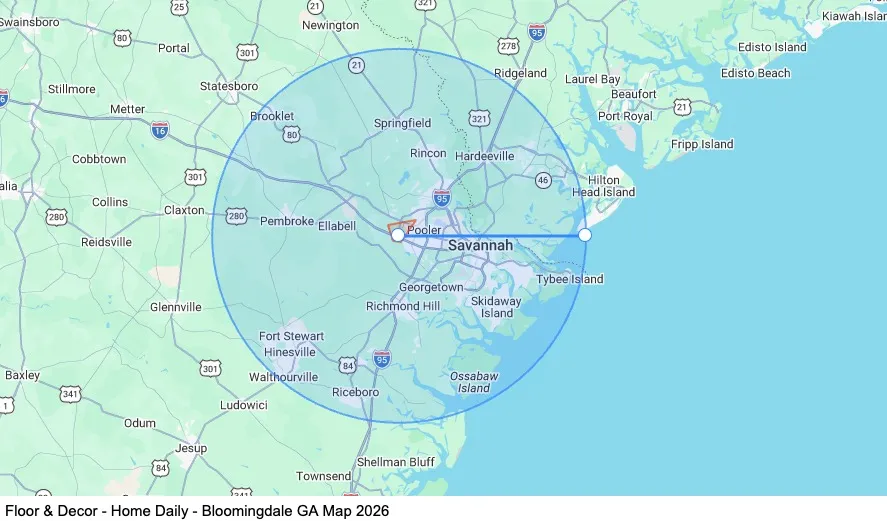 Dedicated - Home Daily - Bloomingdale GA map