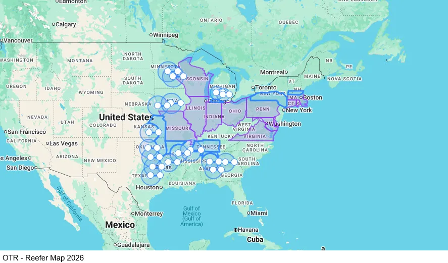 OTR - 2 to 3 Weeks Out map