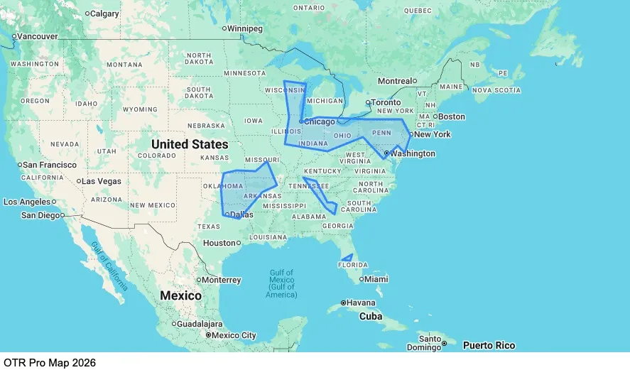 OTR Pro - 3 Weeks Out 5 Days Home map
