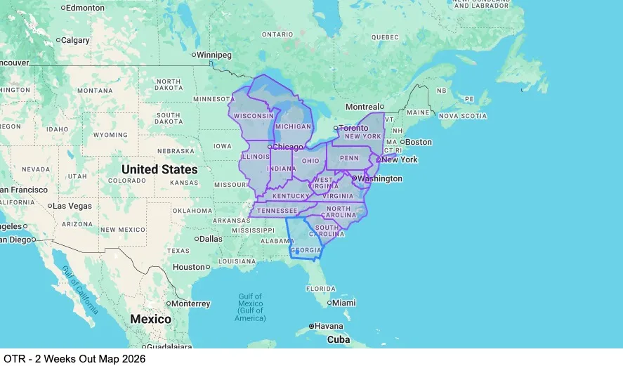 OTR - Home Bi-Weekly - Dry Van map
