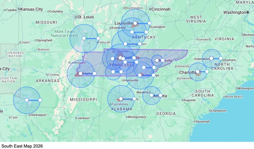 South East - Home Weekly map