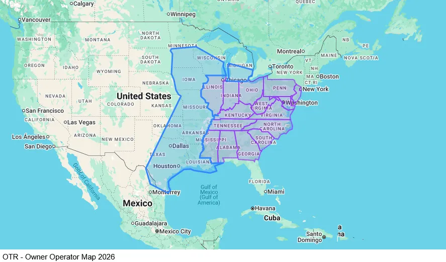 OTR - Owner Operator map