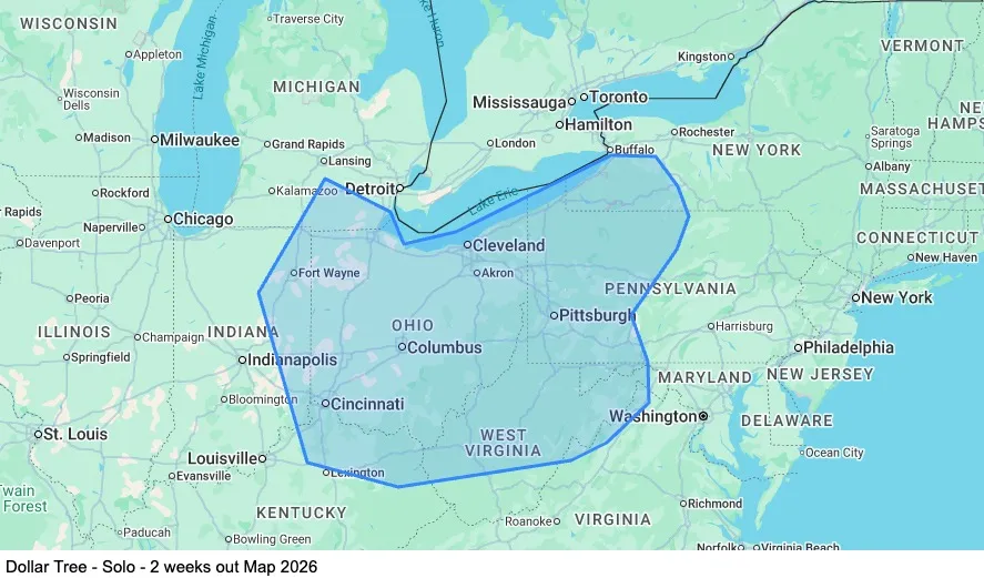 $ - Dedicated - Solo - 2 Weeks Out map