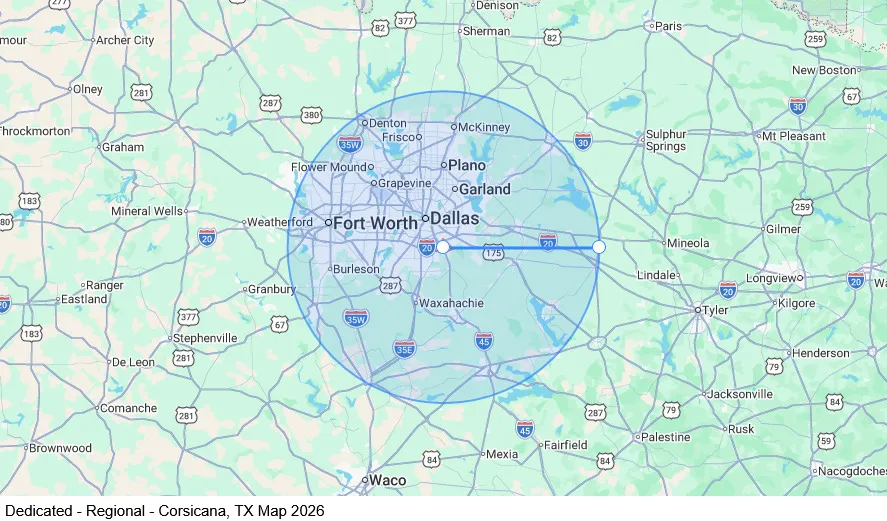 Dedicated - Regional - Home Weekly - Corsicana, TX map