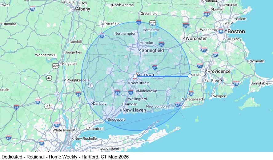 Dedicated - Regional - Home Weekly - Hartford, CT map