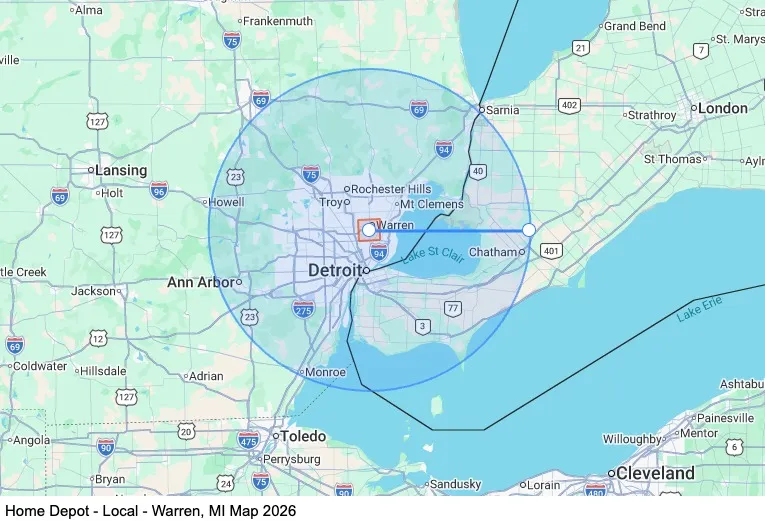 Dedicated - Local - Floater - Warren, MI map