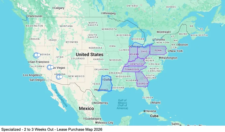Specialized - 2 to 3 Weeks Out - Lease Purchase map