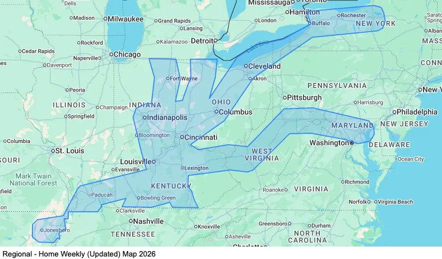 Regional - Home Weekly map