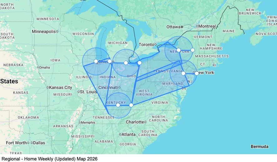 Regional - Home Weekly map