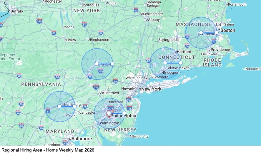 Regional - Home Weekly map