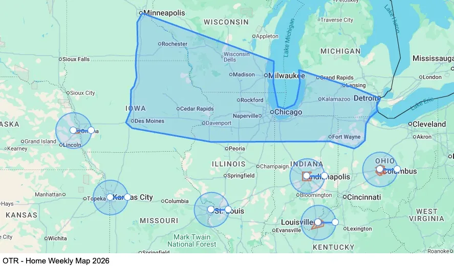 OTR - Home Weekly map