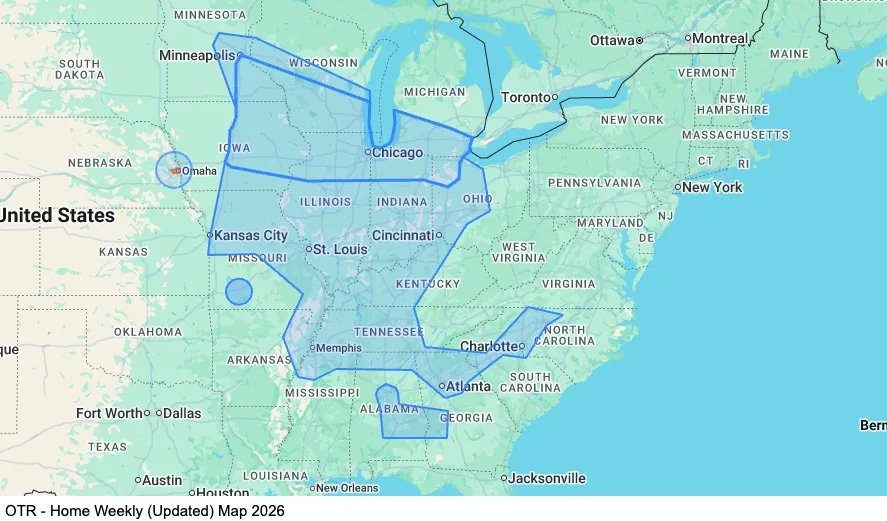 OTR - Home Weekly map