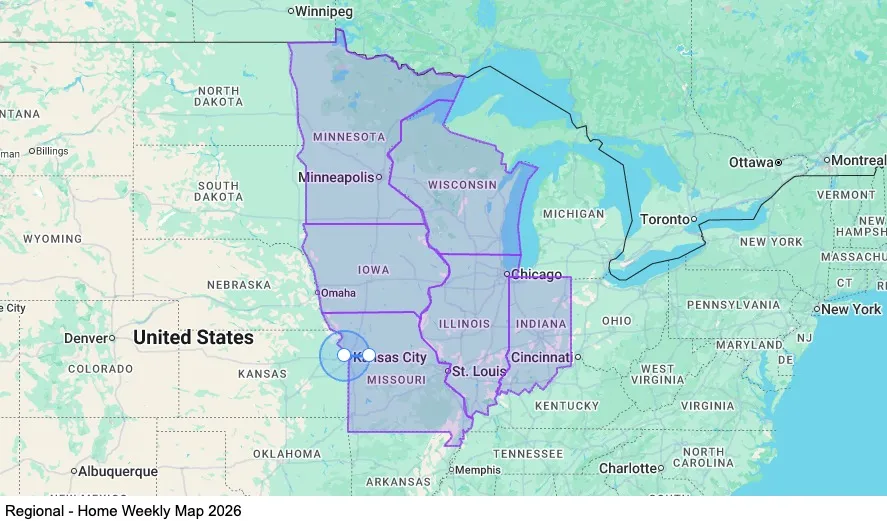 Regional - Home Weekly map