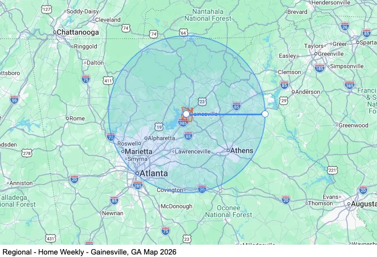 Regional - Home Weekly - Gainesville, GA map