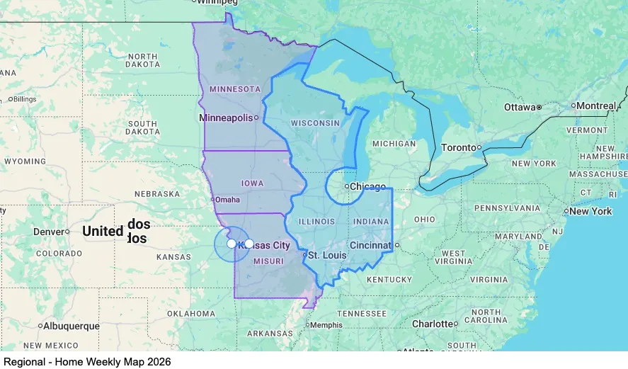 Regional - Home Weekly map