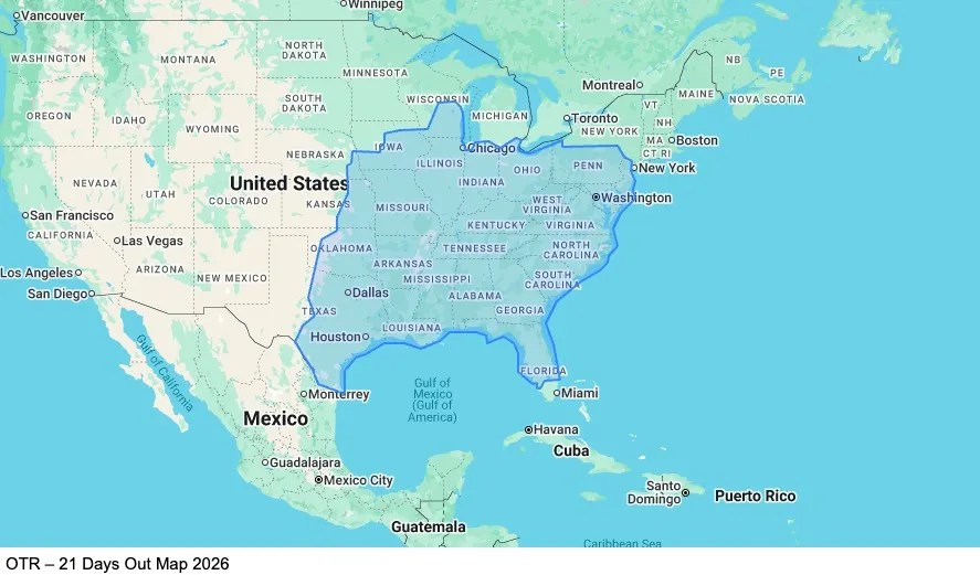 OTR – 21 Days Out map