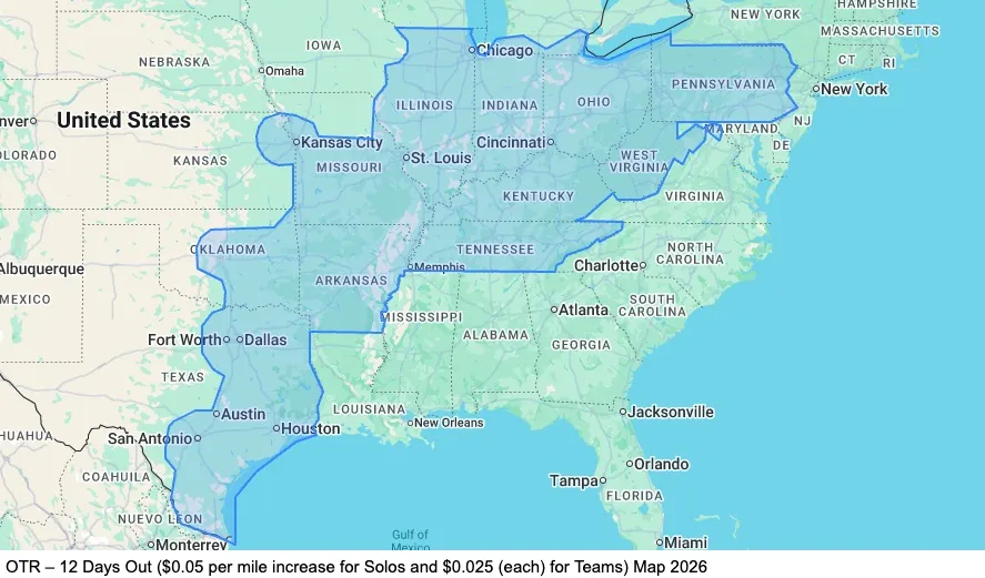 OTR – 12 Days Out map