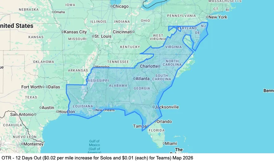 OTR – 12 Days Out map