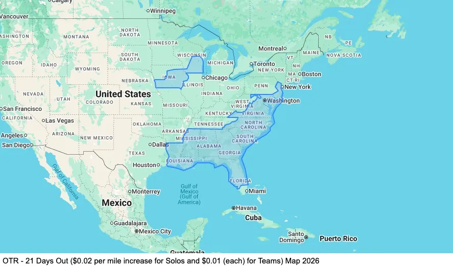 OTR - 21 Days Out map